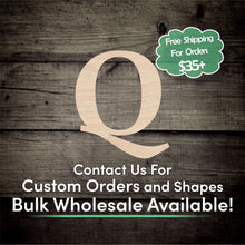 Load image into Gallery viewer, Letter Q Unfinished Wood Cutout Shapes - Laser Cut DIY Craft