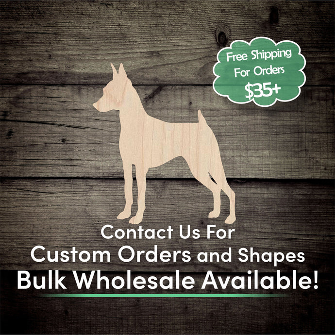 Miniature Pinscher Unfinished Wood Cutout Shapes - Laser Cut DIY Craft