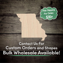 Load image into Gallery viewer, Missouri Unfinished Wood Cutout Shapes - Laser Cut DIY Craft