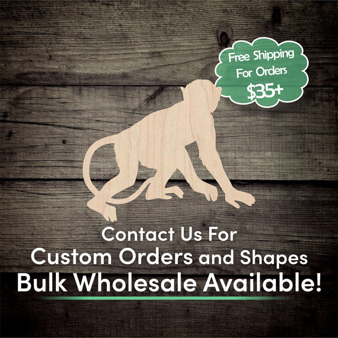 Monkey Unfinished Wood Cutout Shapes - Laser Cut DIY Craft