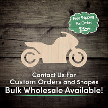 Load image into Gallery viewer, Motorcycle Unfinished Wood Cutout Shapes - Laser Cut DIY Craft