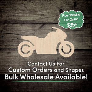 Motorcycle Unfinished Wood Cutout Shapes - Laser Cut DIY Craft