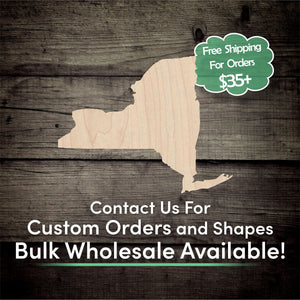 New York Unfinished Wood Cutout Shapes - Laser Cut DIY Craft