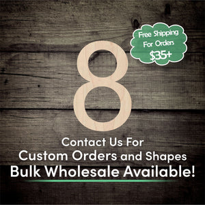 Number 8 Unfinished Wood Cutout Shapes - Laser Cut DIY Craft