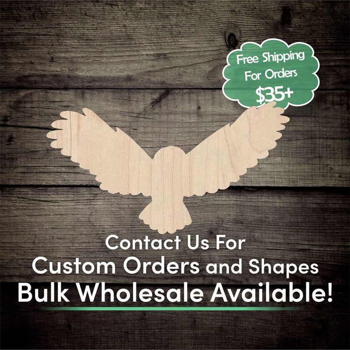 Owl Unfinished Wood Cutout Shapes - Laser Cut DIY Craft