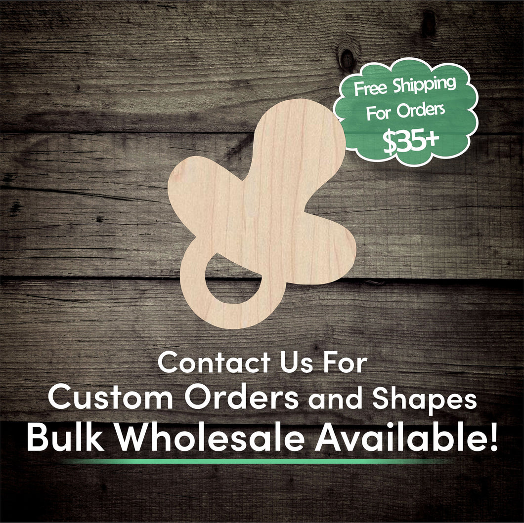 Pacifier Unfinished Wood Cutout Shapes - Laser Cut DIY Craft