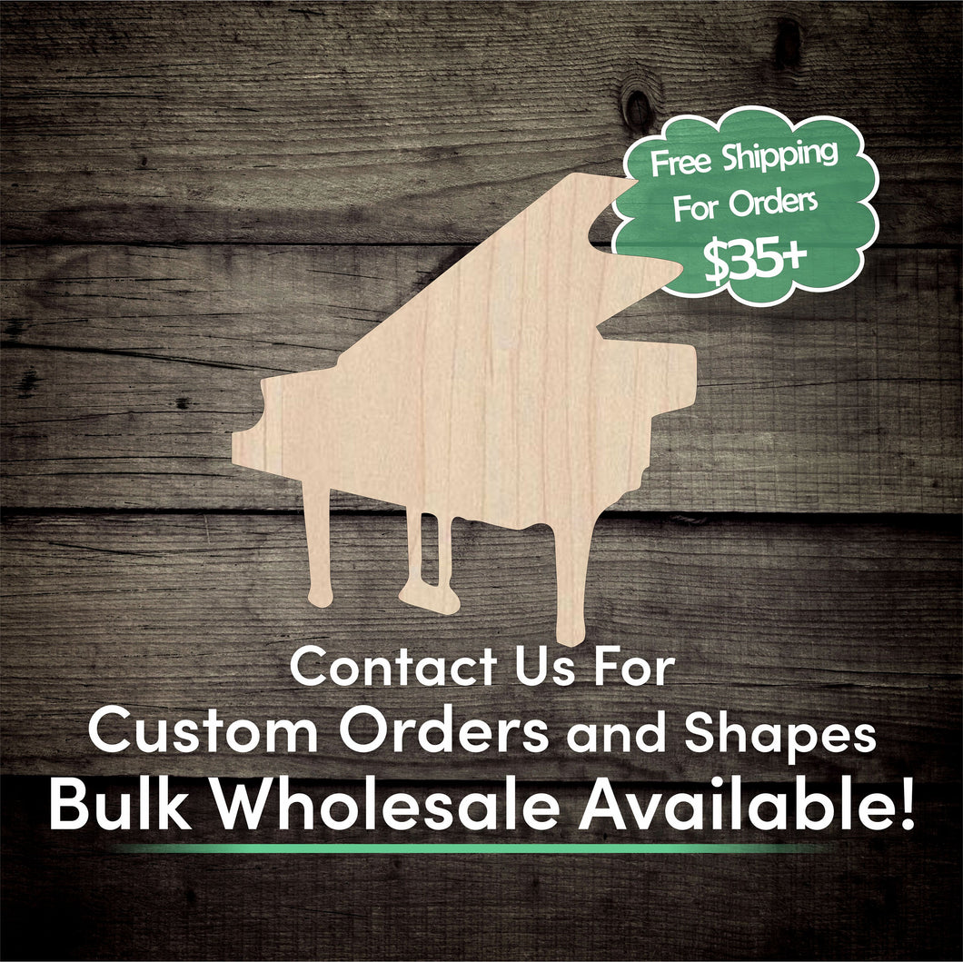 Piano Unfinished Wood Cutout Shapes - Laser Cut DIY Craft