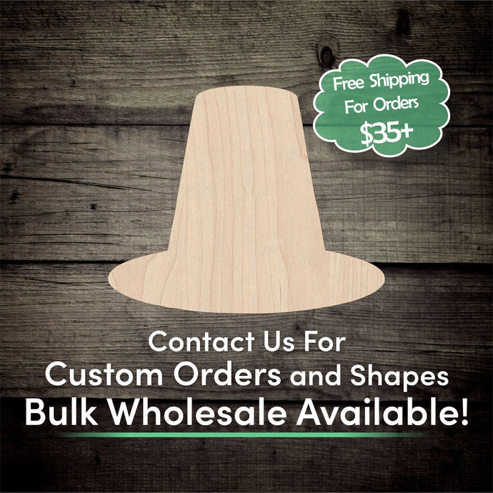 Pilgrim Hat Unfinished Wood Cutout Shapes- Laser Cut DIY Craft