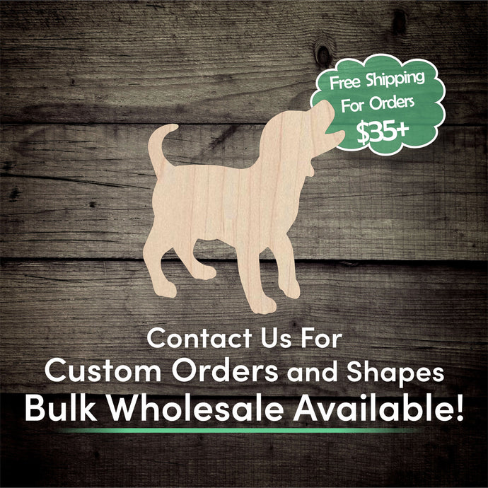 Puppy Dog Unfinished Wood Cutout Shapes - Laser Cut DIY Craft