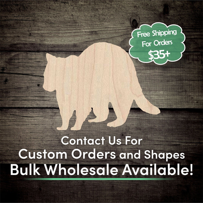 Raccoon Unfinished Wood Cutout Shapes - Laser Cut DIY Craft