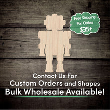 Load image into Gallery viewer, Robot Unfinished Wood Cutout Shapes - Laser Cut DIY Craft