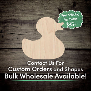 Rubber Duck Unfinished Wood Cutout Shapes - Laser Cut DIY Craft