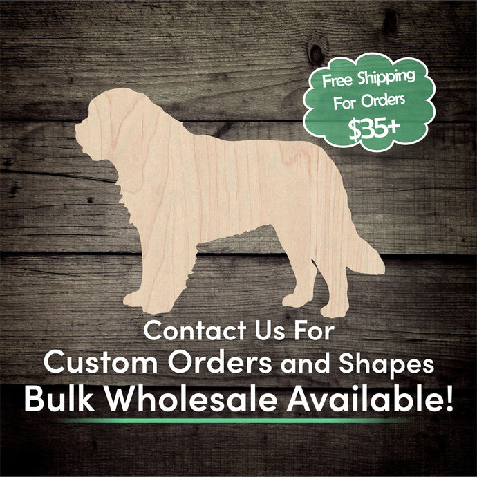 Saint Bernard Unfinished Wood Cutout Shapes - Laser Cut DIY Craft