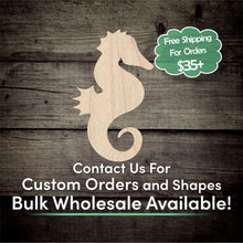 Load image into Gallery viewer, Seahorse Unfinished Wood Cutout Shapes - Laser Cut DIY Craft
