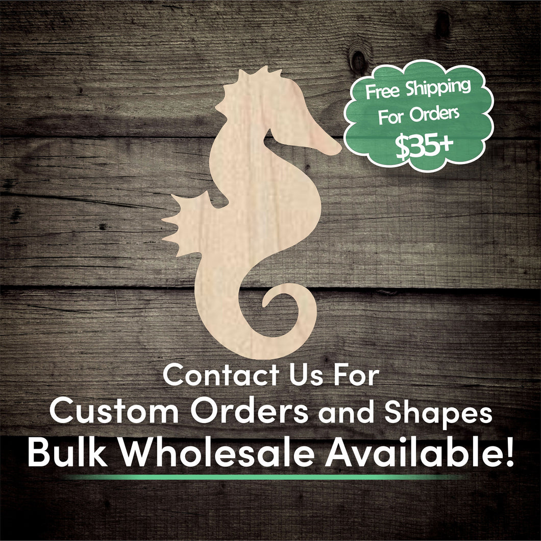Seahorse Unfinished Wood Cutout Shapes - Laser Cut DIY Craft