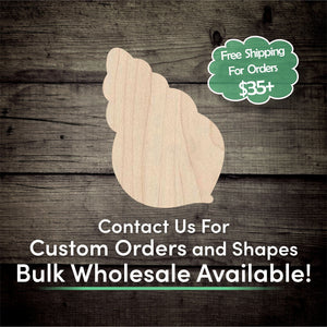 Shell Unfinished Wood Cutout Shapes - Laser Cut DIY Craft