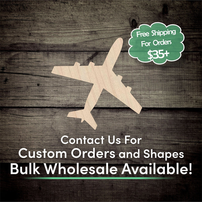 Airplane Unfinished Wood Cutout Shapes - Laser Cut DIY Craft