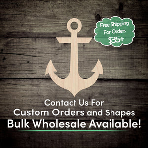 Anchor Unfinished Wood Cutout Shapes - Laser Cut DIY Craft