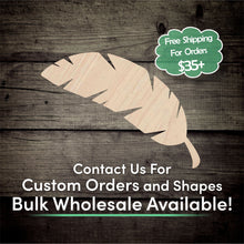 Load image into Gallery viewer, Banana Leaf Unfinished Wood Cutout Shapes - Laser Cut DIY Craft