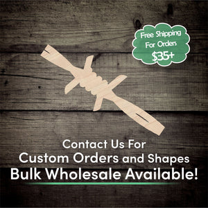 Barb Wire Unfinished Wood Cutout Shapes - Laser Cut DIY Craft