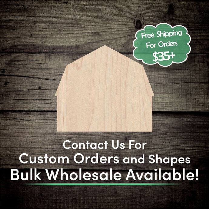 Barn Unfinished Wood Cutout Shapes - Laser Cut DIY Craft