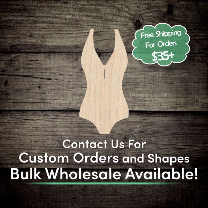Bathing Suit Unfinished Wood Cutout Shapes - Laser Cut DIY Craft