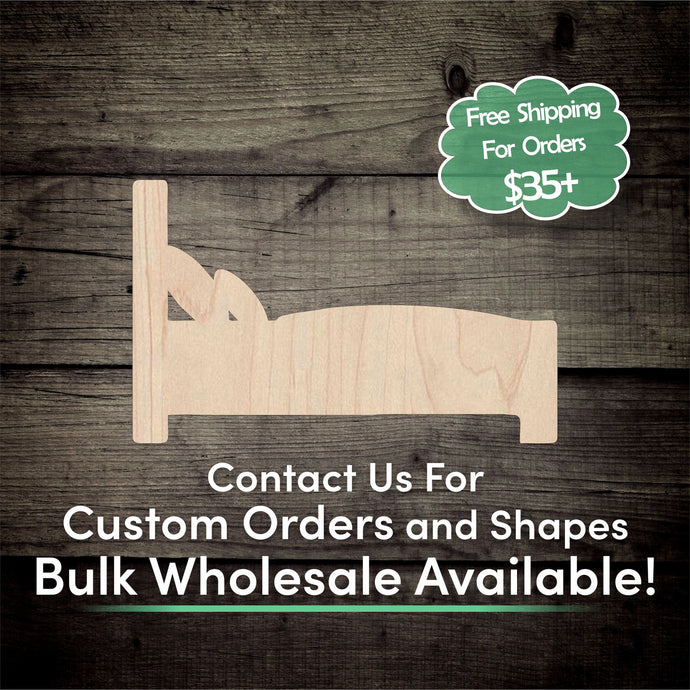 Bed Unfinished Wood Cutout Shapes - Laser Cut DIY Craft