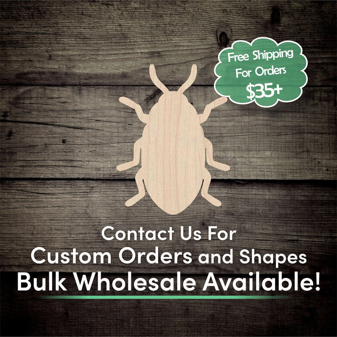 Beetle Unfinished Wood Cutout Shapes - Laser Cut DIY Craft