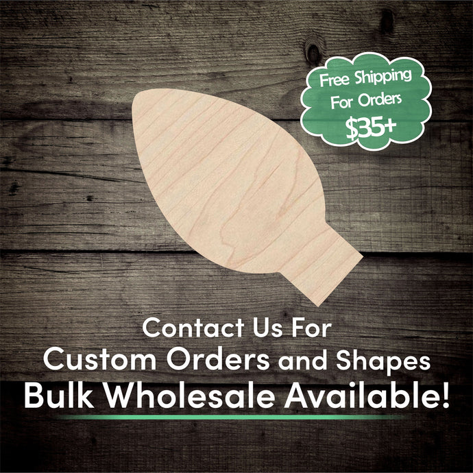 Bulb Unfinished Wood Cutout Shapes - Laser Cut DIY Craft