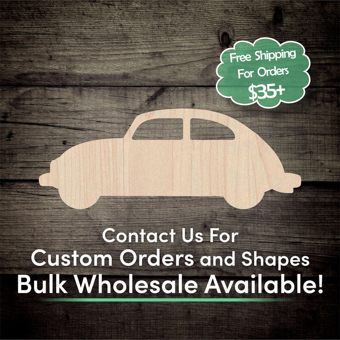 Car Unfinished Wood Cutout Shapes - Laser Cut DIY Craft