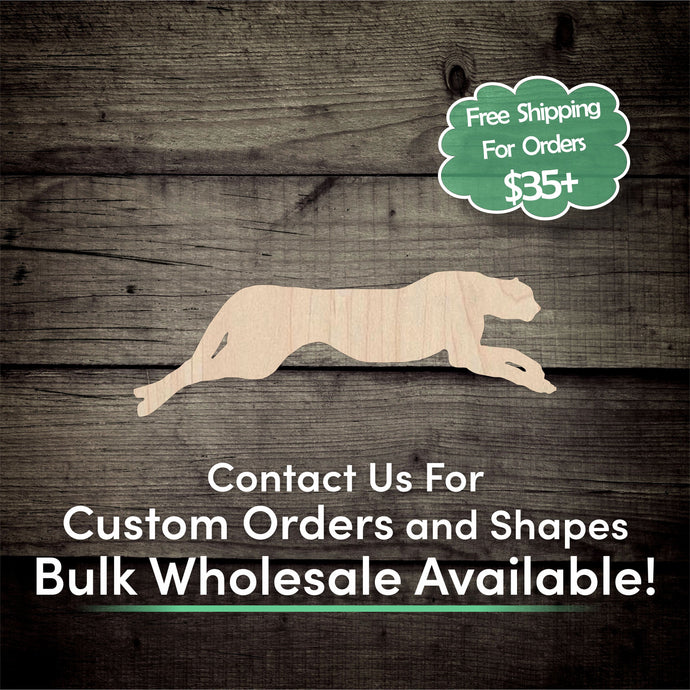 Cheetah Unfinished Wood Cutout Shapes - Laser Cut DIY Craft