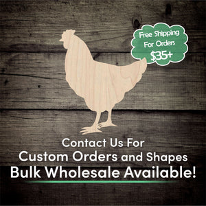 Chicken Unfinished Wood Cutout Shapes - Laser Cut DIY Craft