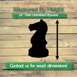 Knight Chess Piece  Unfinished Wood Cutout Shapes - Laser Cut DIY Craft