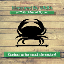Load image into Gallery viewer, Crab Unfinished Wood Cutout Shapes - Laser Cut DIY Craft