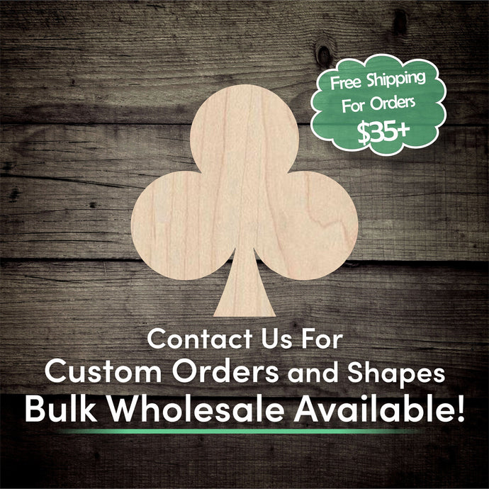 Club Unfinished Wood Cutout Shapes - Laser Cut DIY Craft