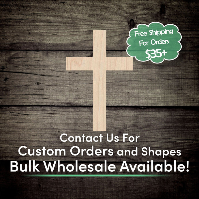 Cross Unfinished Wood Cutout Shapes - Laser Cut DIY Craft