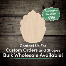 Load image into Gallery viewer, Cupcake Unfinished Wood Cutout Shapes - Laser Cut DIY Craft