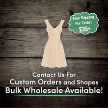 Load image into Gallery viewer, Dress Unfinished Wood Cutout Shapes - Laser Cut DIY Craft