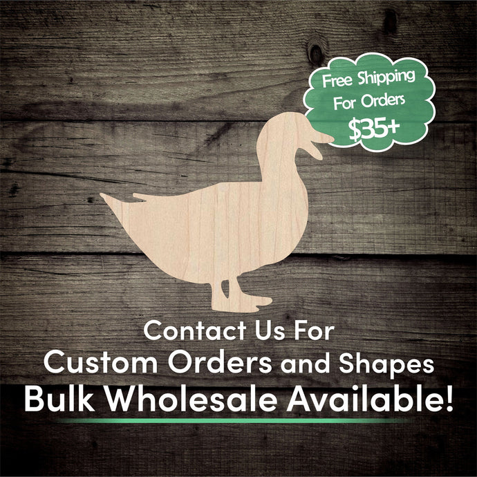 Duck Unfinished Wood Cutout Shapes - Laser Cut DIY Craft