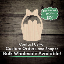 Load image into Gallery viewer, Easter Basket Unfinished Wood Cutout Shapes - Laser Cut DIY Craft