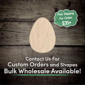 Easter Egg Unfinished Wood Cutout Shapes - Laser Cut DIY Craft