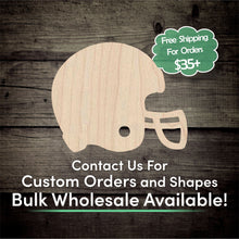 Load image into Gallery viewer, Football Helmet Unfinished Wood Cutout Shapes - Laser Cut DIY Craft