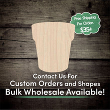 Load image into Gallery viewer, Flower Pot Unfinished Wood Cutout Shapes - Laser Cut DIY Craft