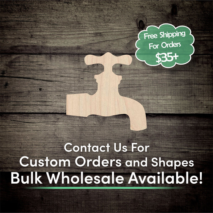 Faucet Unfinished Wood Cutout Shapes - Laser Cut DIY Craft