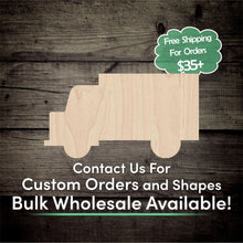 Load image into Gallery viewer, Box Truck Unfinished Wood Cutout Shapes- Laser Cut DIY Craft