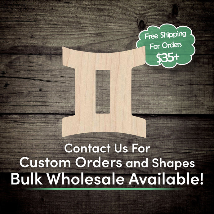 Gemini Unfinished Wood Cutout Shapes - Laser Cut DIY Craft
