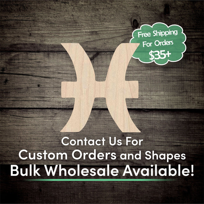 Pisces Unfinished Wood Cutout Shapes - Laser Cut DIY Craft