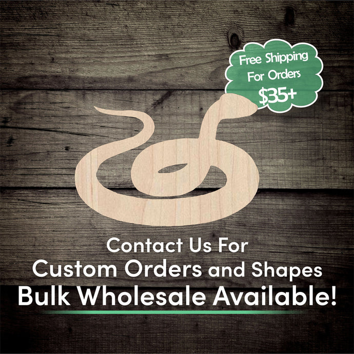 Snake Unfinished Wood Cutout Shapes - Laser Cut DIY Craft