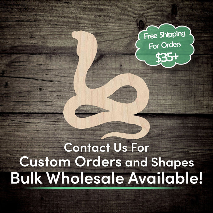 Snake Unfinished Wood Cutout Shapes - Laser Cut DIY Craft