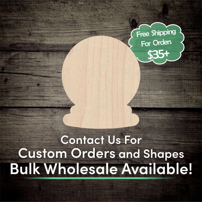 Snow Globe Unfinished Wood Cutout Shapes - Laser Cut DIY Craft